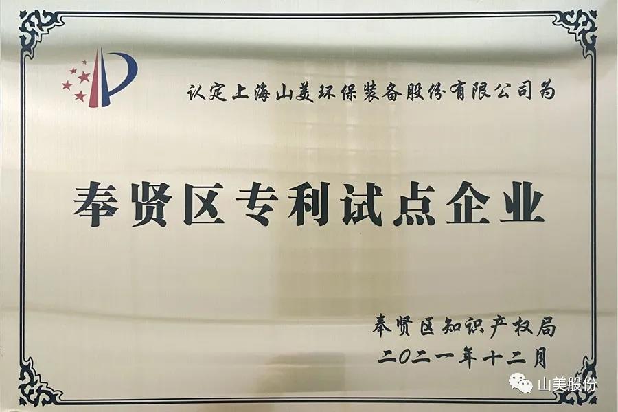 榮譽接踵而至，上海山美股份再獲表彰：獲評為上海市奉賢區(qū)試點企業(yè)